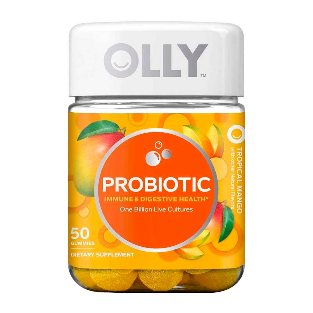 Olly Purely Probiotic Gummy, Immune and Digestive Health, Mango, 50 Ea